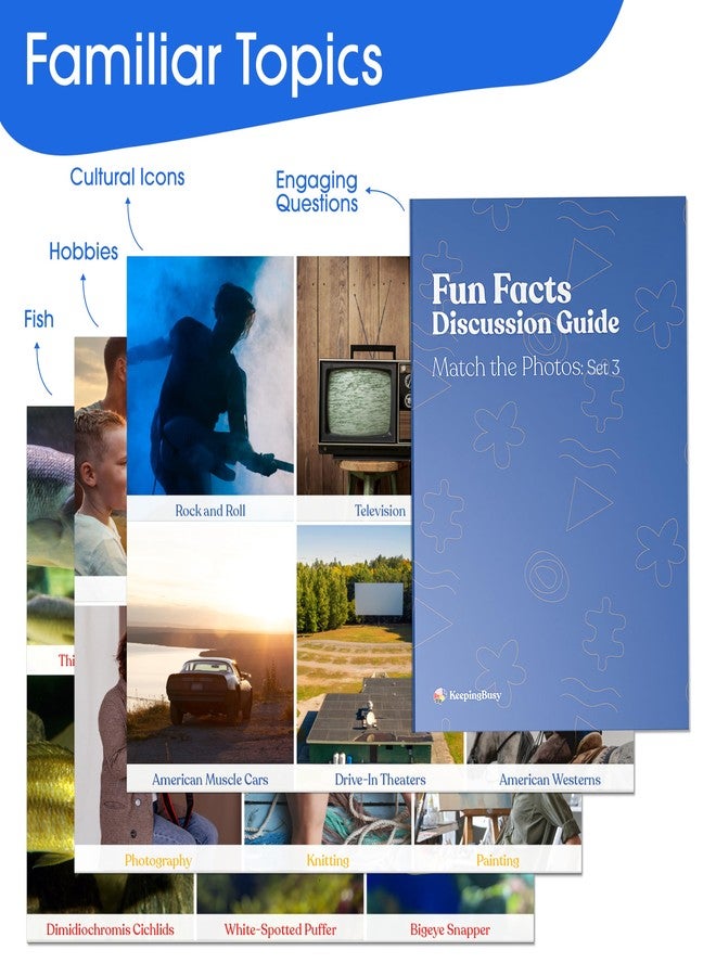 Keeping Busy Match The Photo Game with Fun Facts Set 3 Matching Games for Adults | Dementia Activities for Seniors | Activities for Dementia Patients | Alzheimers Activities for Elderly with Dementia - Image 3